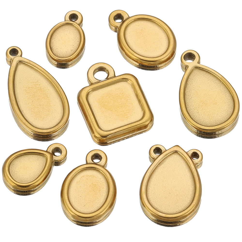 Resin Art For Sale - 5pcs Stainless Steel Square Drop Round