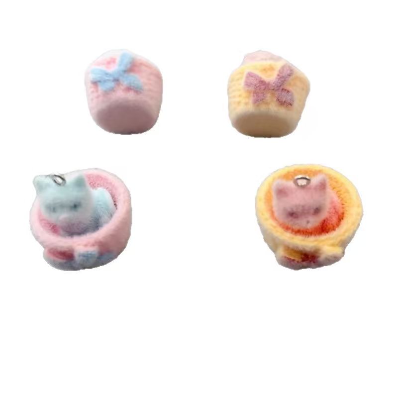 4pcs 3D plush resin cat pendan - Resin Art For Sale 评论和价格