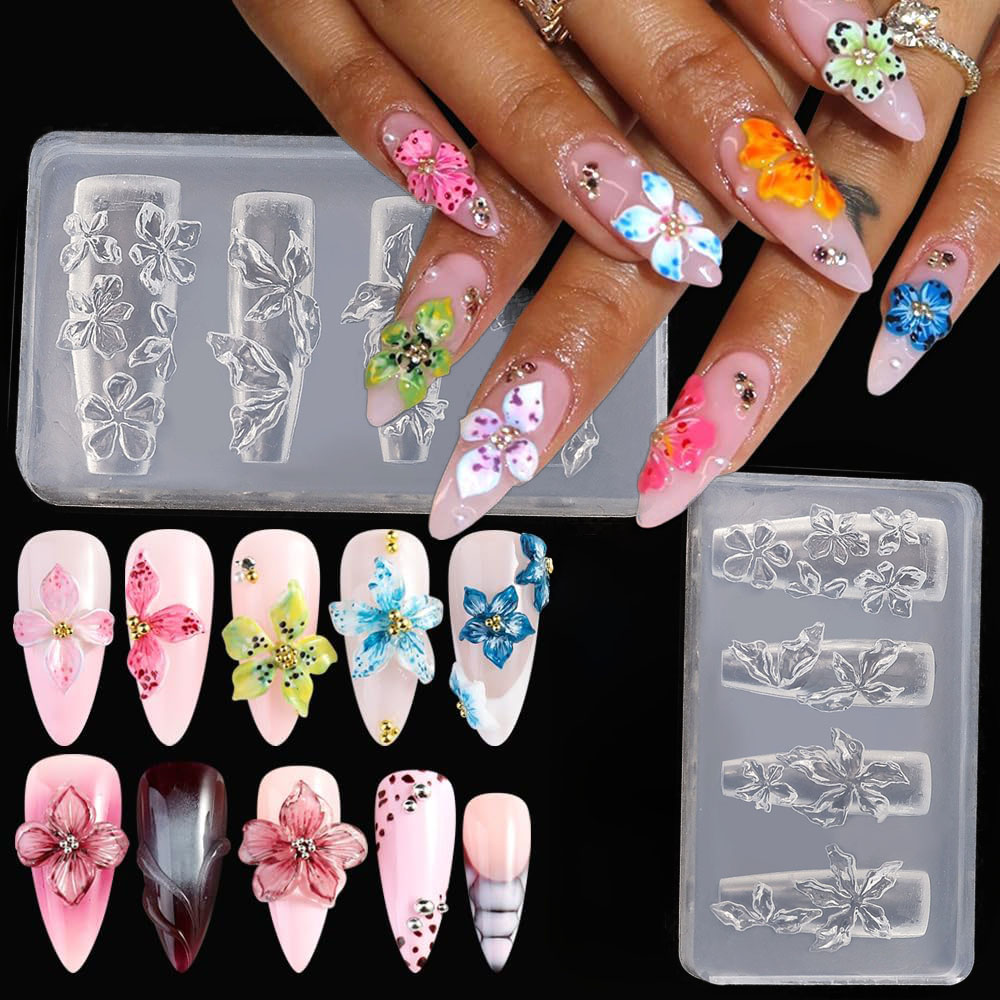 3D Flowers Nail Mold DIY Silic - Resin Art Template 评论和价格