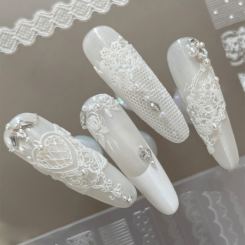 1pc Lace 3D Silicone Nail Mold - Resin Art Template 评论和价格