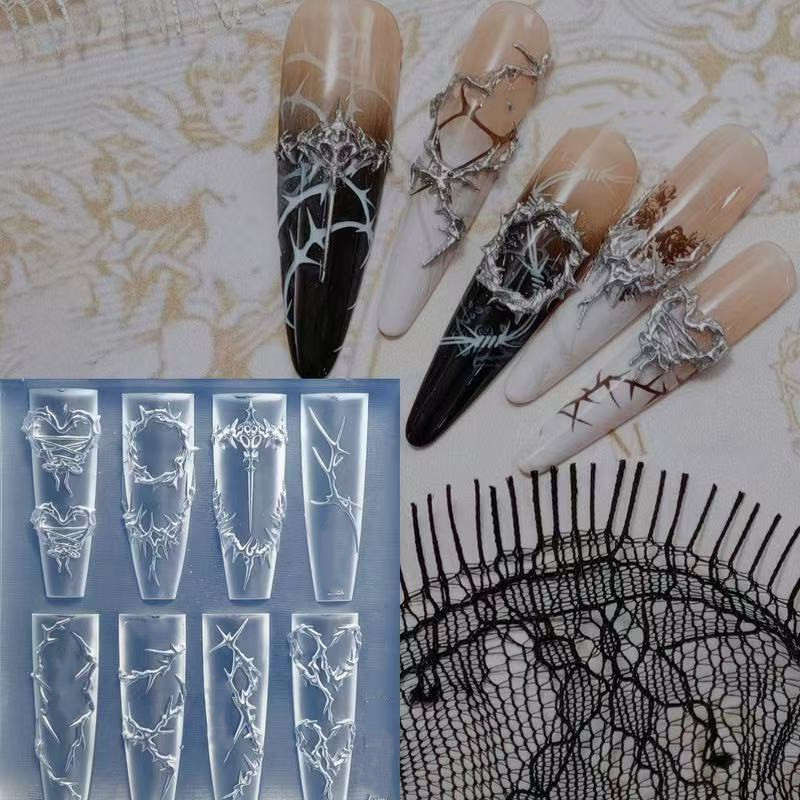 3D thorns Nail Design Silicone - Resin Art Template 评论和价格