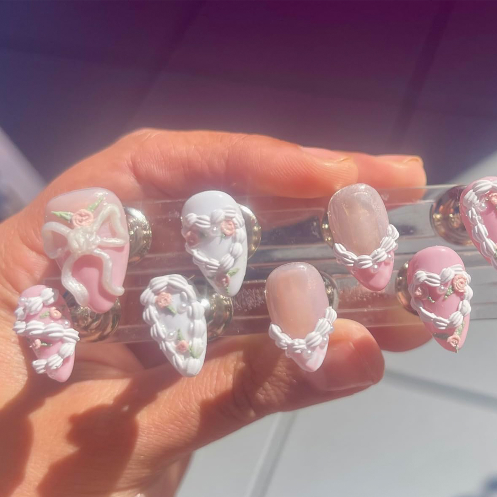 1pc 3D French Cream Nail Art S - Resin Art Template 评论和价格