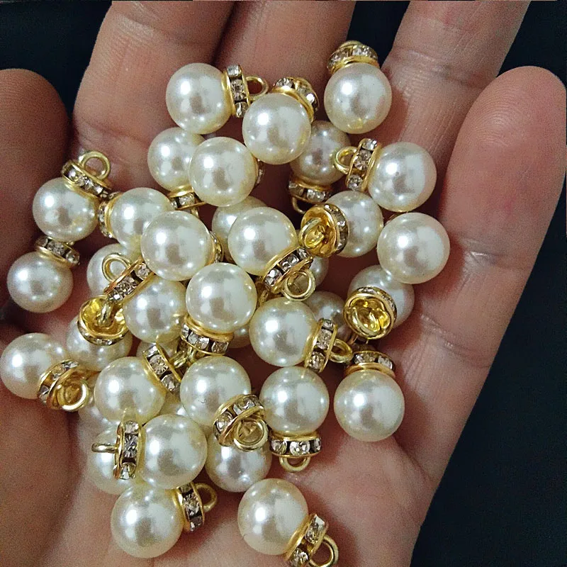 30Pcs Round Pearl Diamond Pend - Resin Art For Wedding Gift 评论和价格
