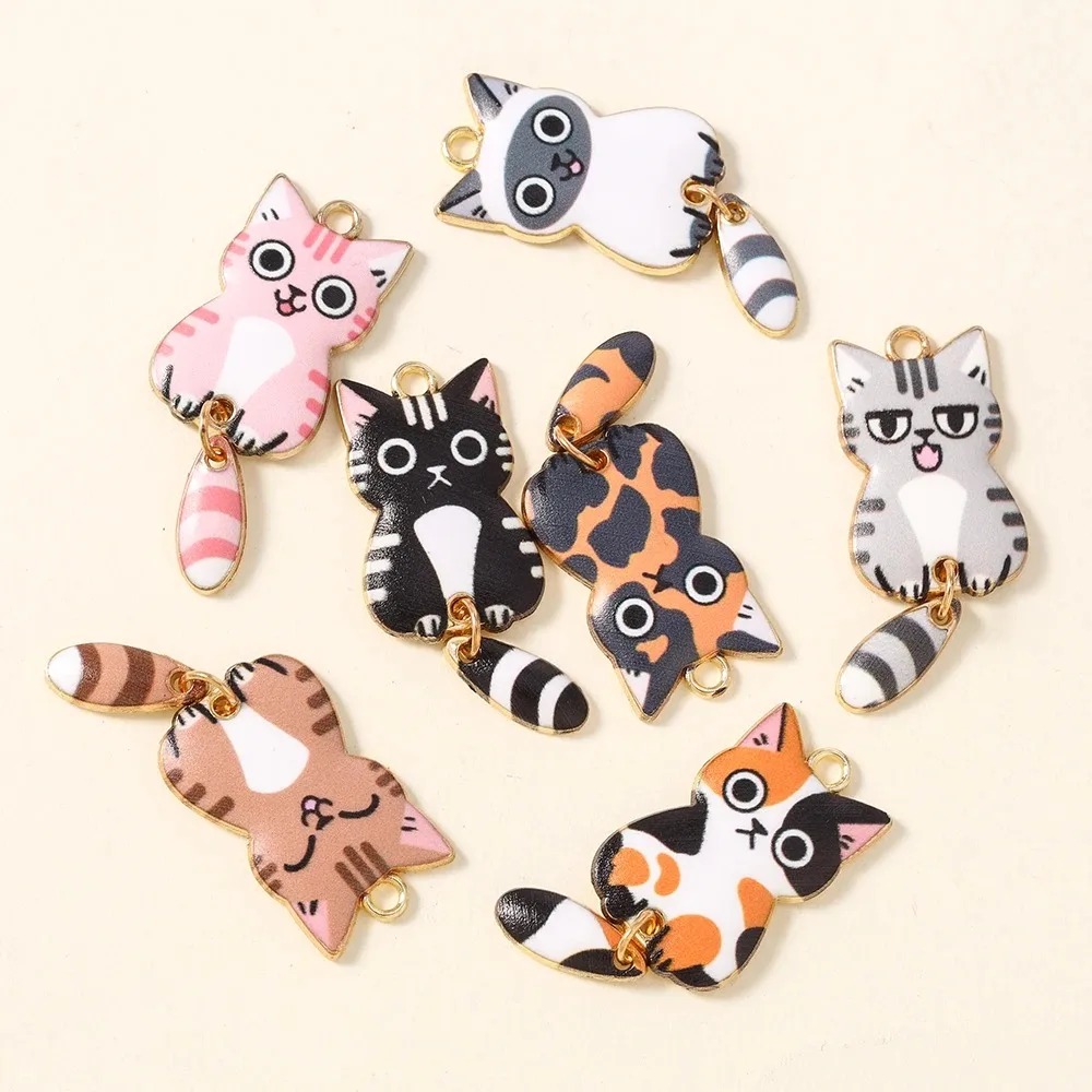 10Pcs 16×39mm Cute Cartoon Cat - Resin Art For Sale 评论和价格