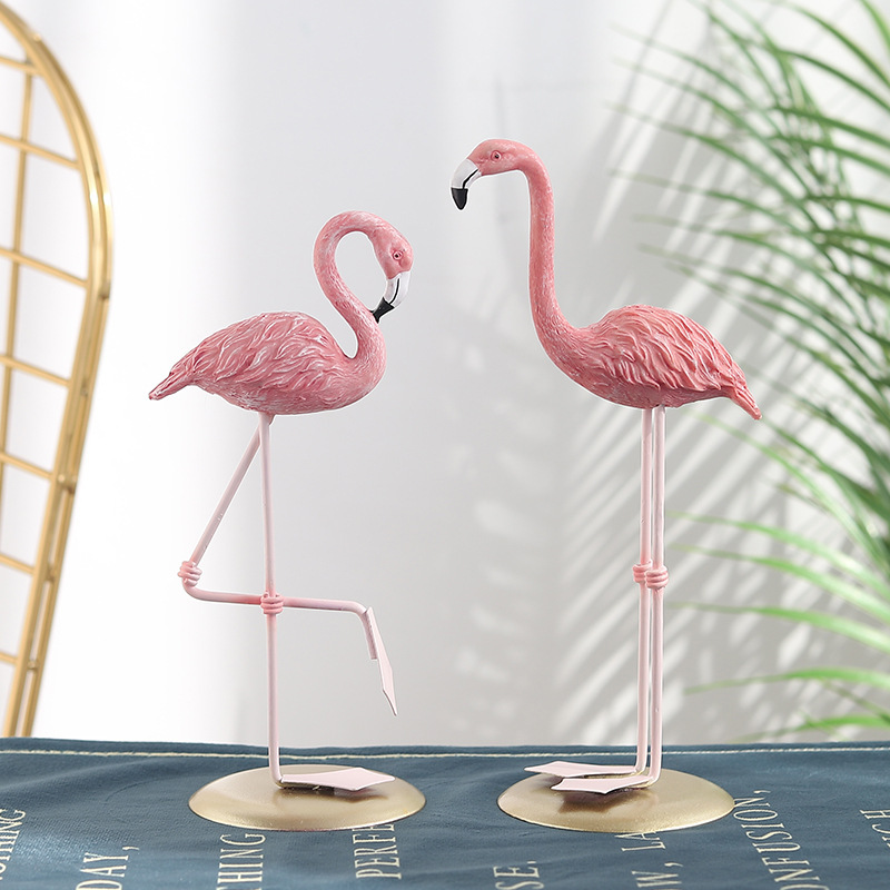 3PCS Pink Flamingo Figurines T - Resin Art For Wedding Gift 评论和价格