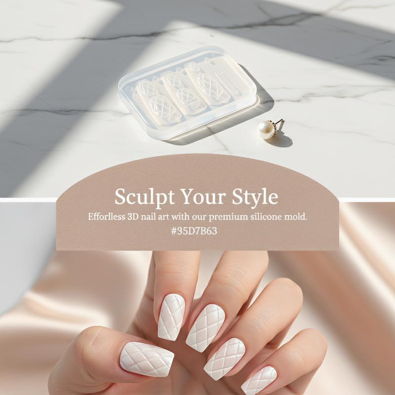 Silicone Nails Mold Plaid Bow  - Resin Art Template 评论和价格