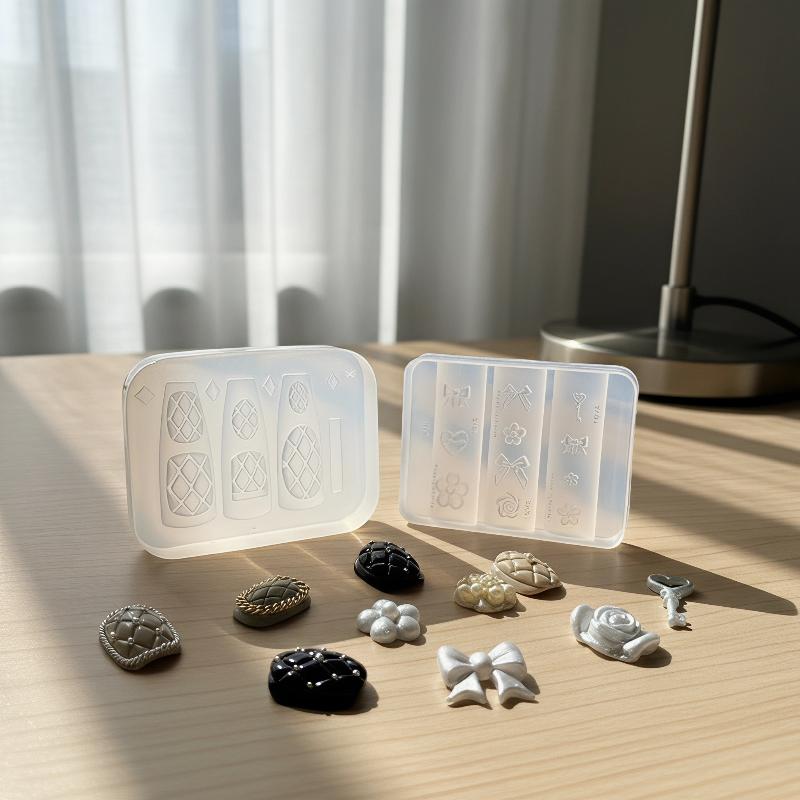 Silicone Nails Mold Plaid Bow  - Resin Art Template 评论和价格