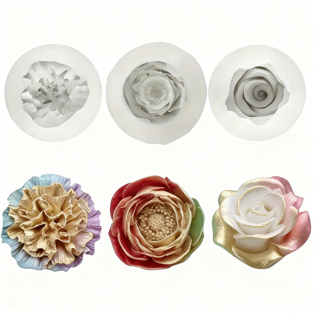 3-Piece Silicone Molds for Ros - Resin Art For Wedding Gift 评论和价格