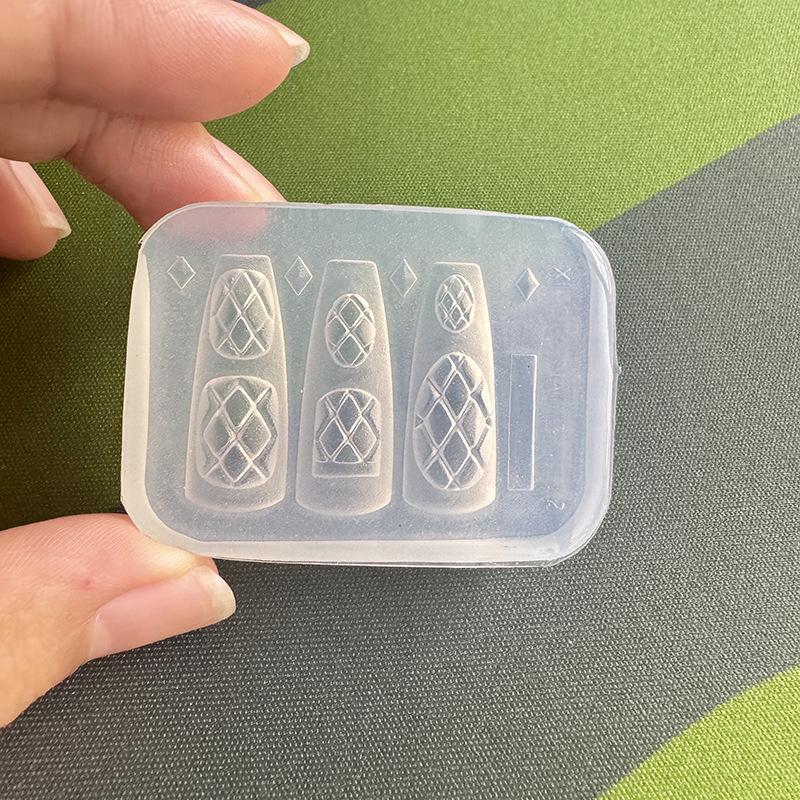 Silicone Nails Mold Plaid Bow  - Resin Art Template 评论和价格