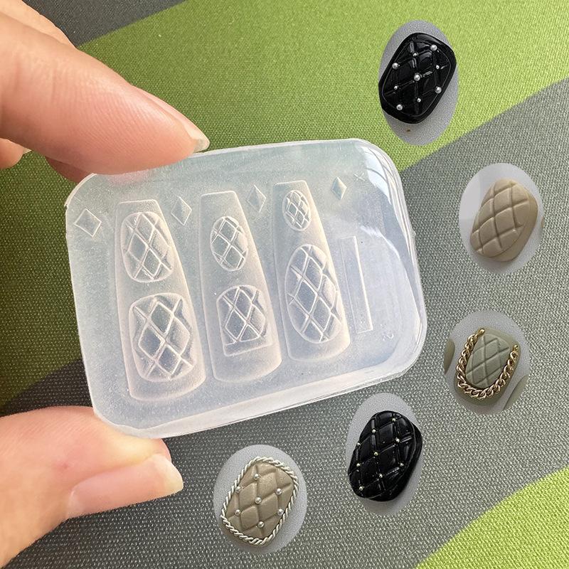 Silicone Nails Mold Plaid Bow  - Resin Art Template 评论和价格