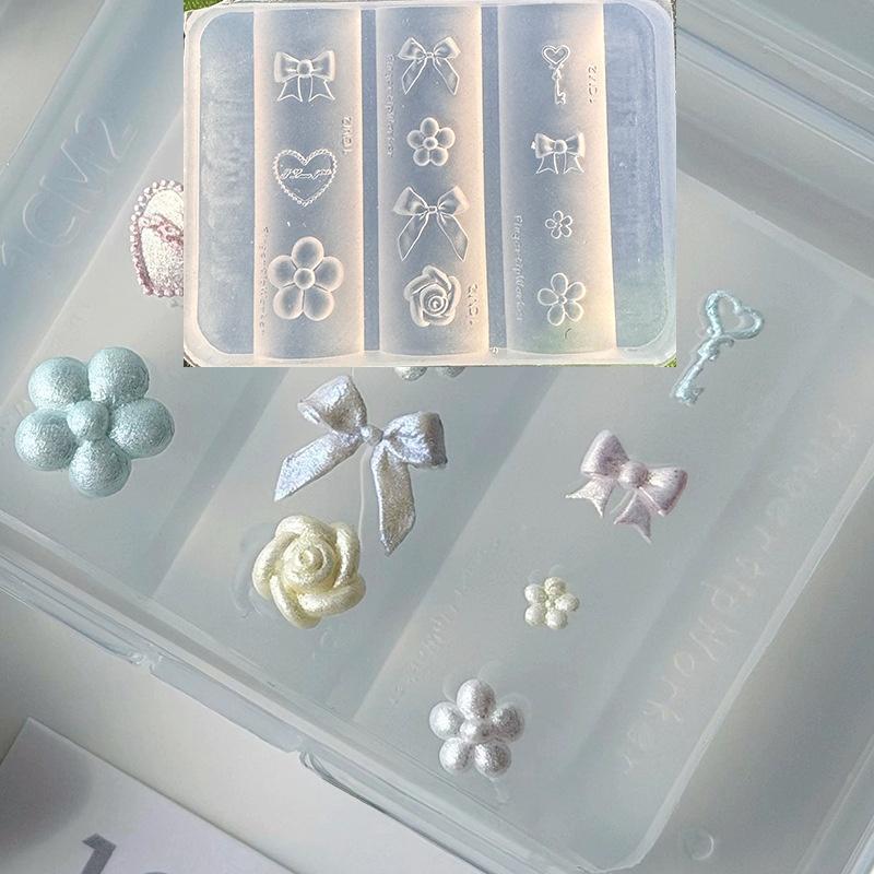 Silicone Nails Mold Plaid Bow  - Resin Art Template 评论和价格