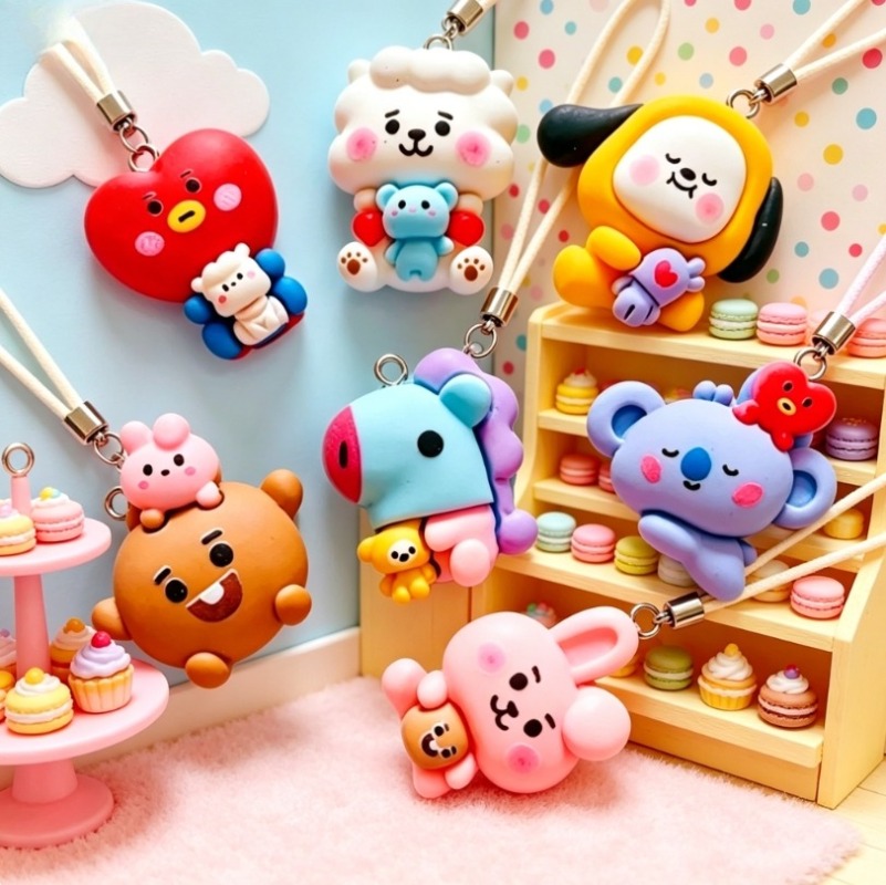 7pcs BT21 Resin Cartoon Charm  - Resin Art For Sale 评论和价格