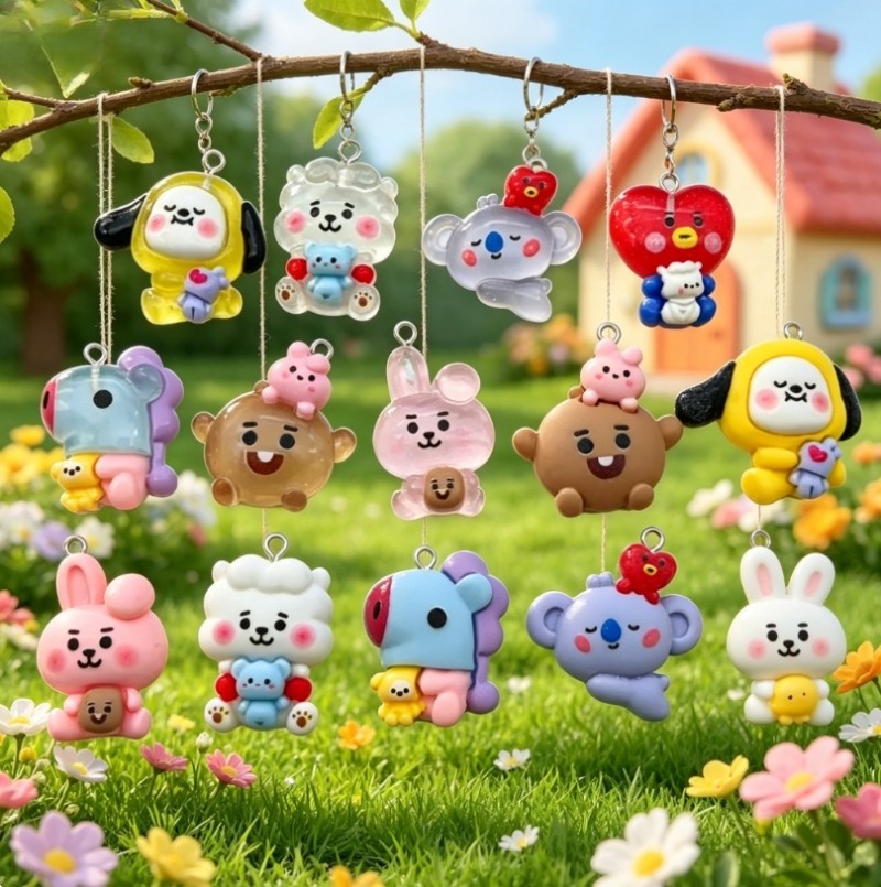 7pcs BT21 Resin Cartoon Charm  - Resin Art For Sale 评论和价格