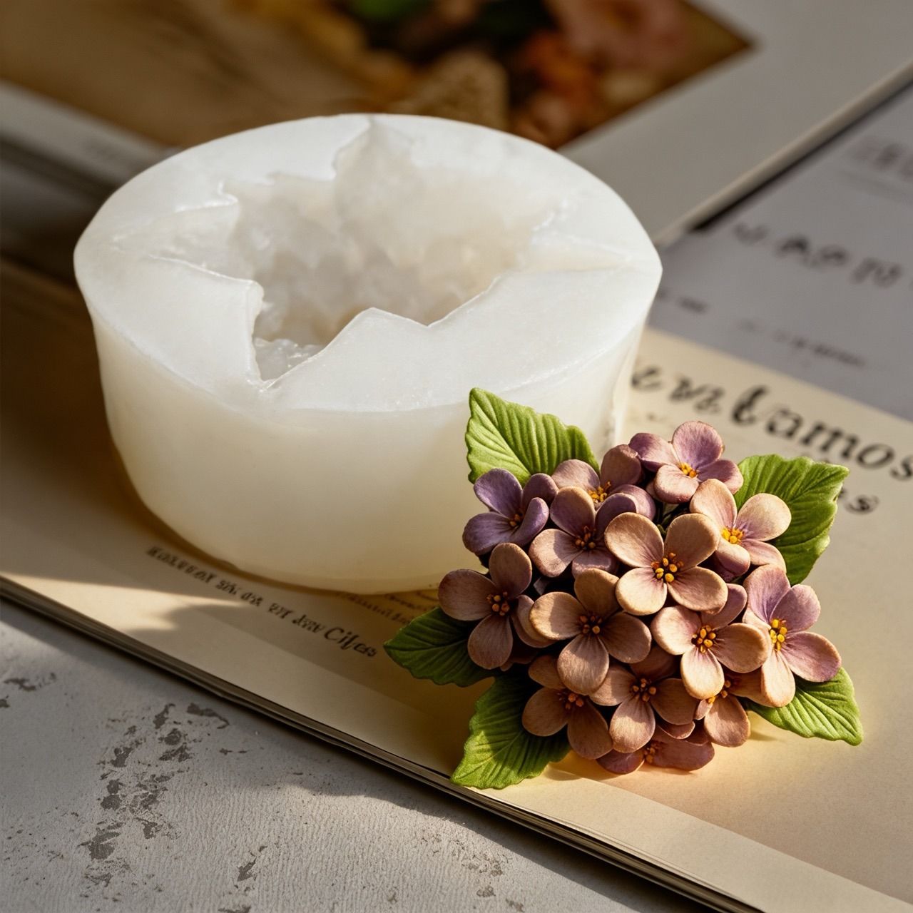2-Piece 3D Rose and Lilac Sili - Resin Art For Wedding Gift 评论和价格