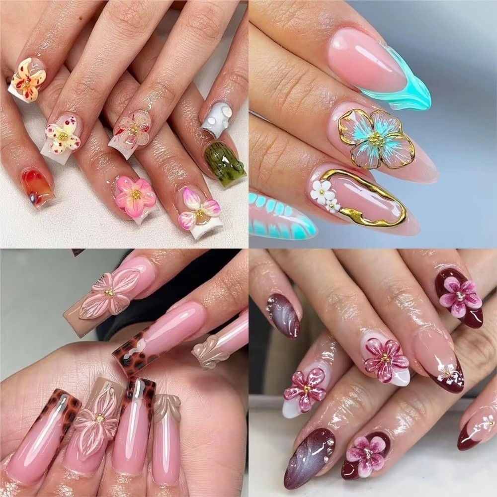 New 3Pcs/Set 3D Nail Mold Carv - Resin Art Template 评论和价格