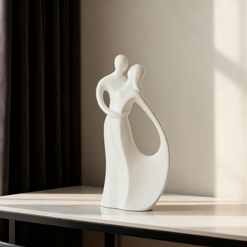 Nordic Ceramic Couple Hugging  - Resin Art For Wedding Gift 评论和价格