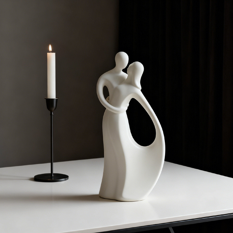 Nordic Ceramic Couple Hugging  - Resin Art For Wedding Gift 评论和价格