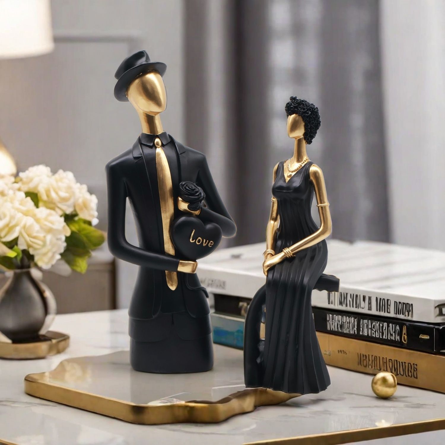 Decor Resin Sculpture Nordic D - Resin Art For Wedding Gift 评论和价格