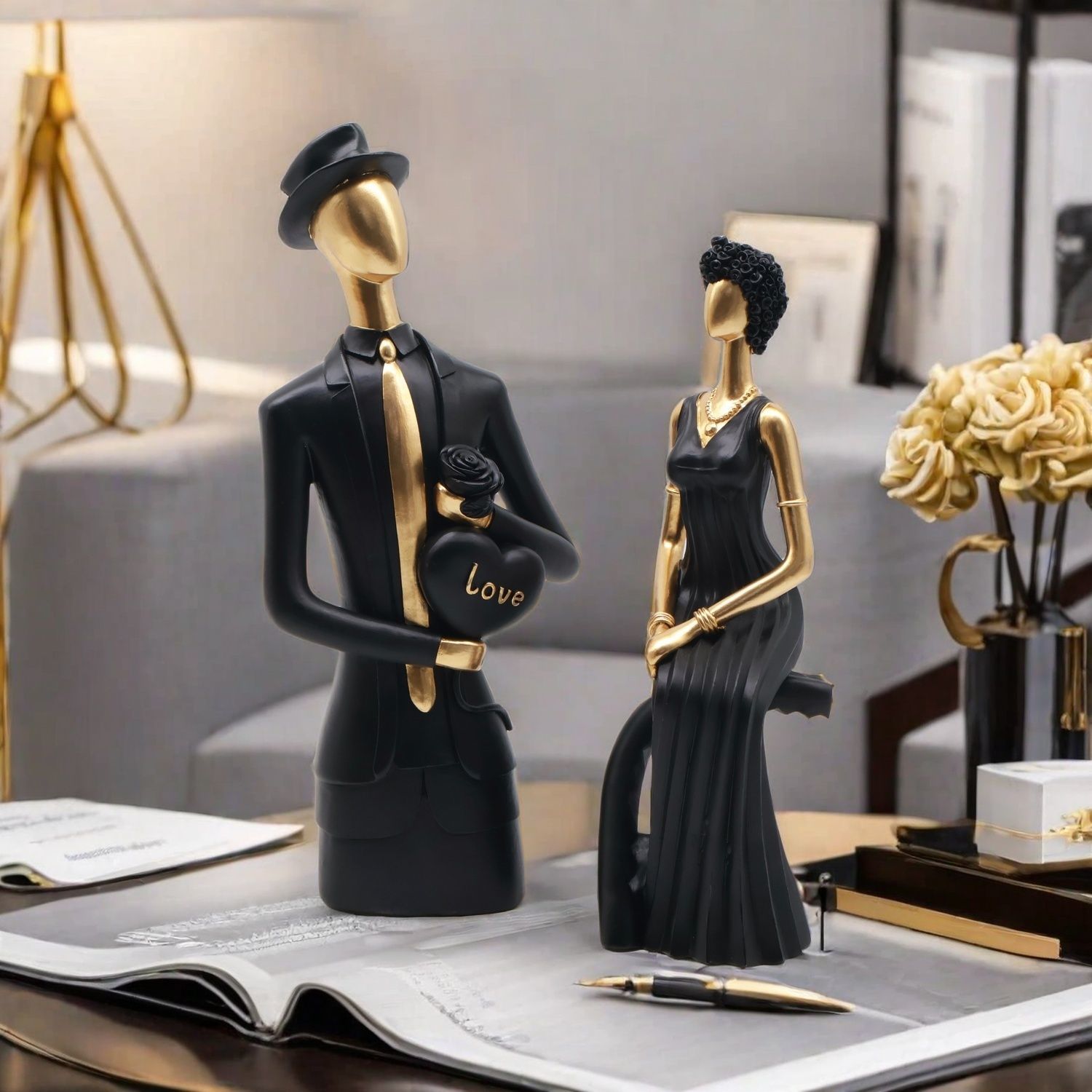 Decor Resin Sculpture Nordic D - Resin Art For Wedding Gift 评论和价格