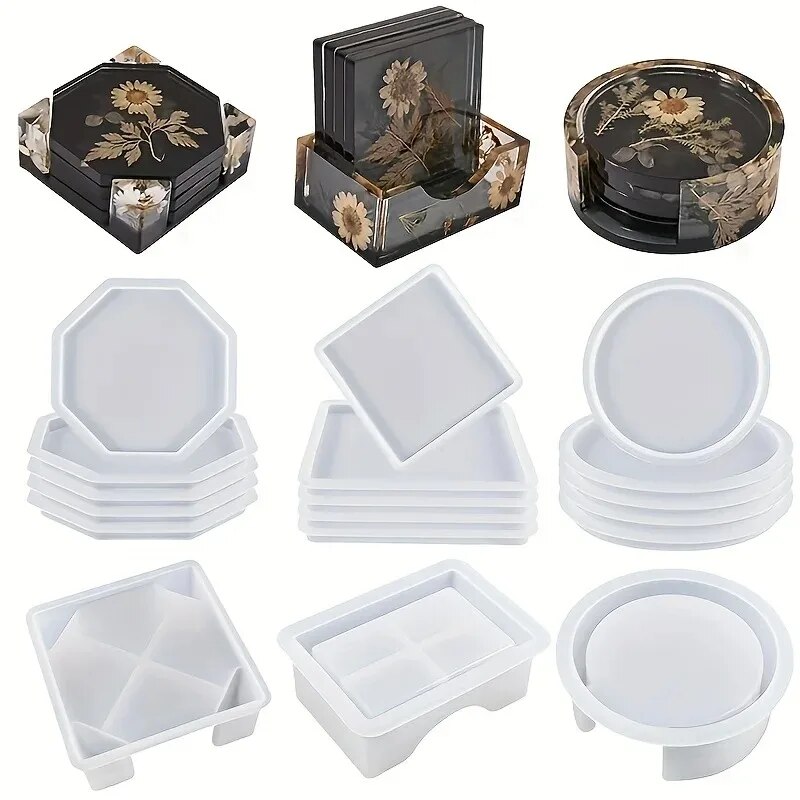 Coaster Resin Molds Set Includ - Resin Art Pen 评论和价格