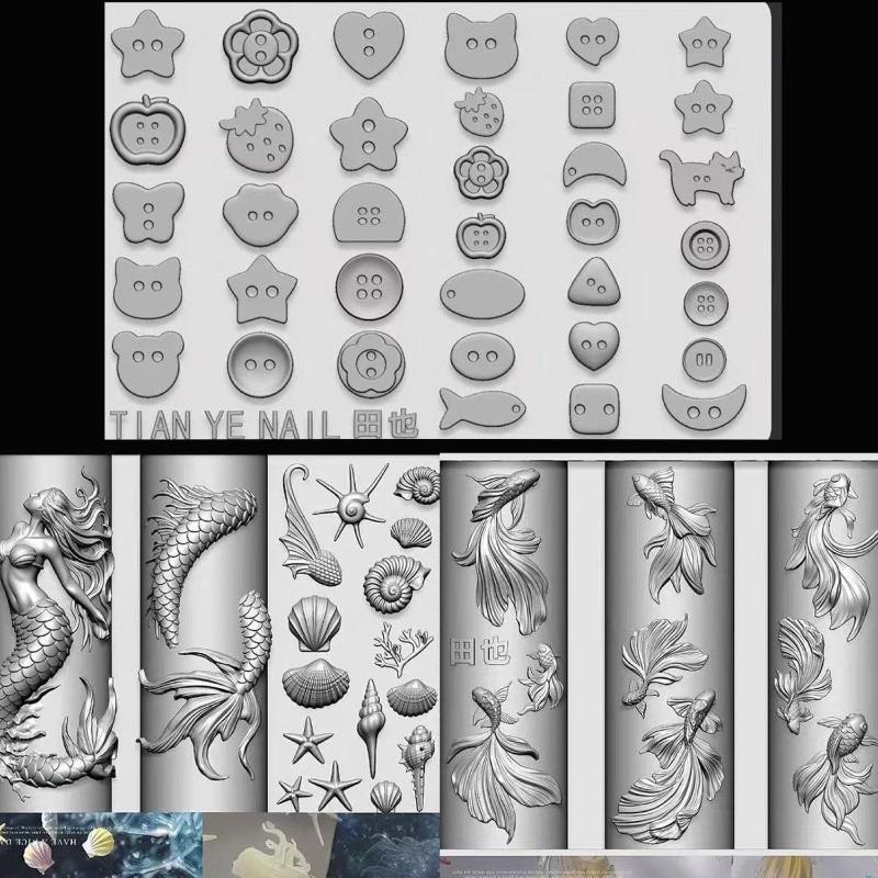 3D Soft Silicone Nail Ocean Me - Resin Art Template 评论和价格