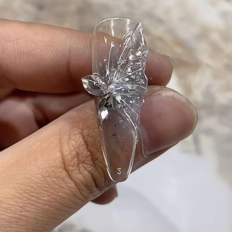 3D Butterfly Flower Gel Nail A - Resin Art Template 评论和价格