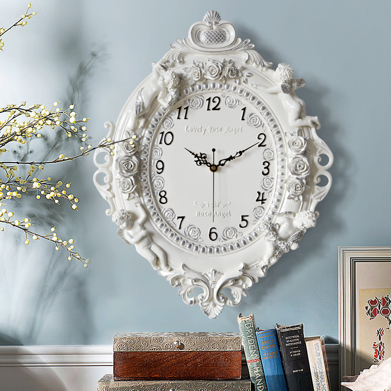 European Angel Wall Clock Livi - Resin Art Clock 评论和价格