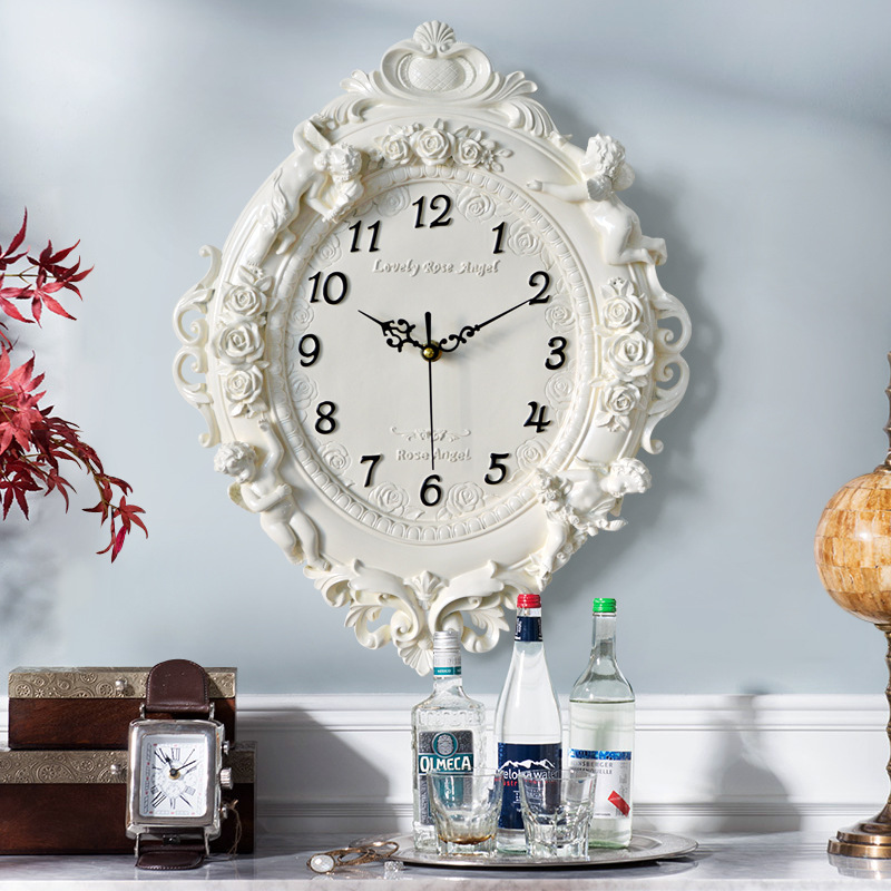 European Angel Wall Clock Livi - Resin Art Clock 评论和价格