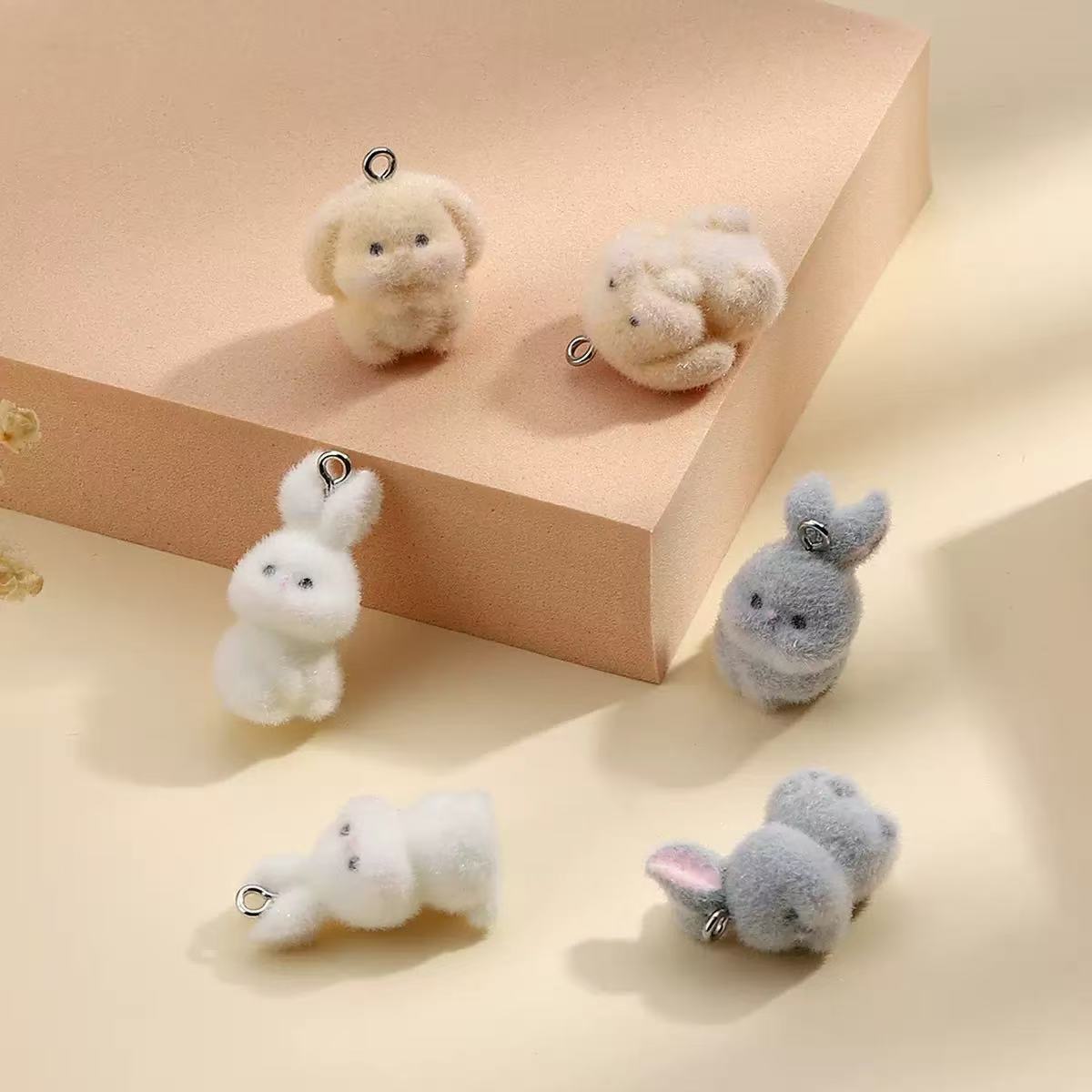 10pcs Flocking Little Rabbit R - Resin Art For Sale 评论和价格
