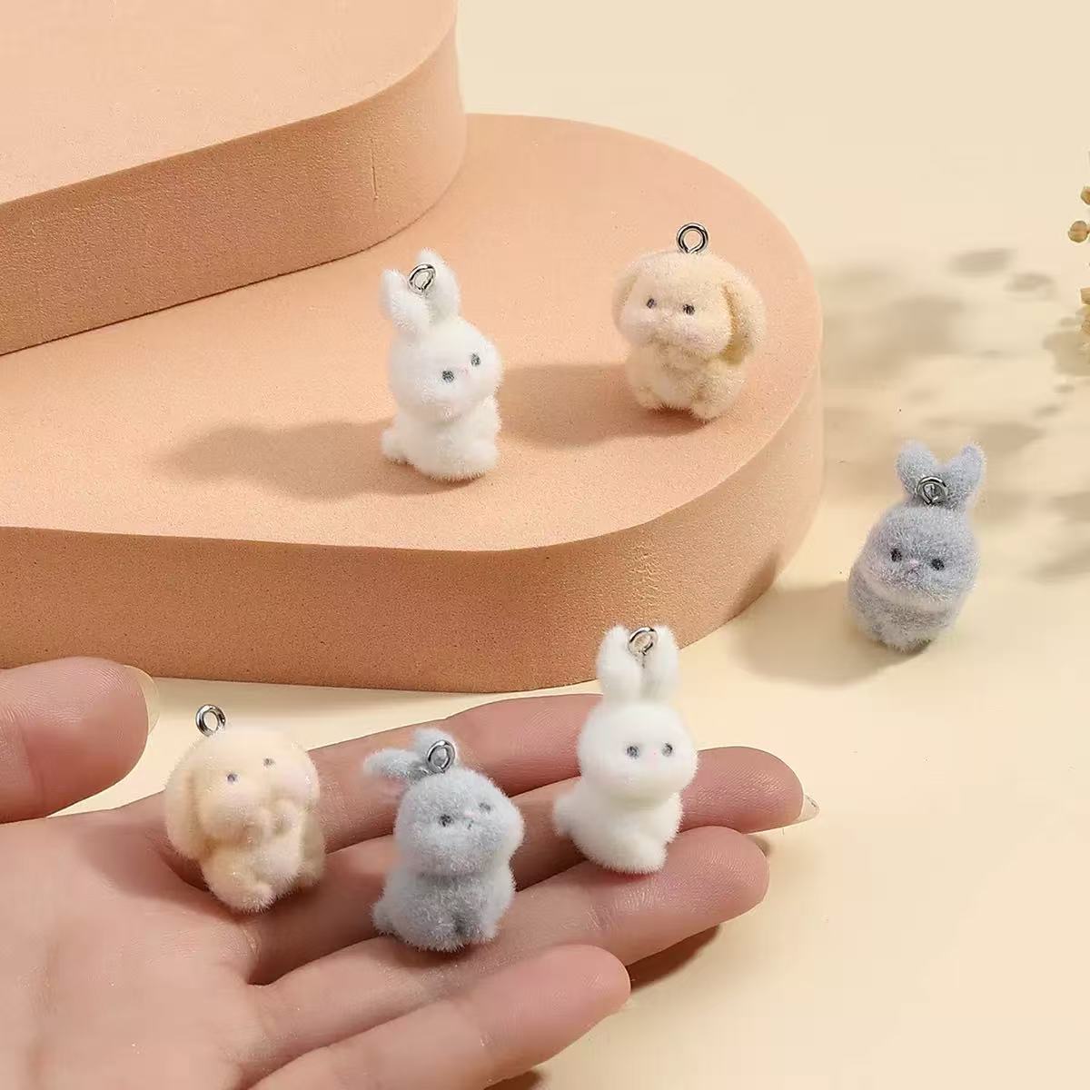 10pcs Flocking Little Rabbit R - Resin Art For Sale 评论和价格